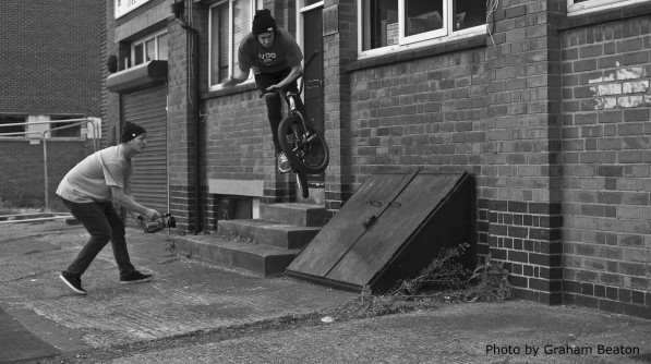 Ollie Hill Bar Spin into Storm Door !